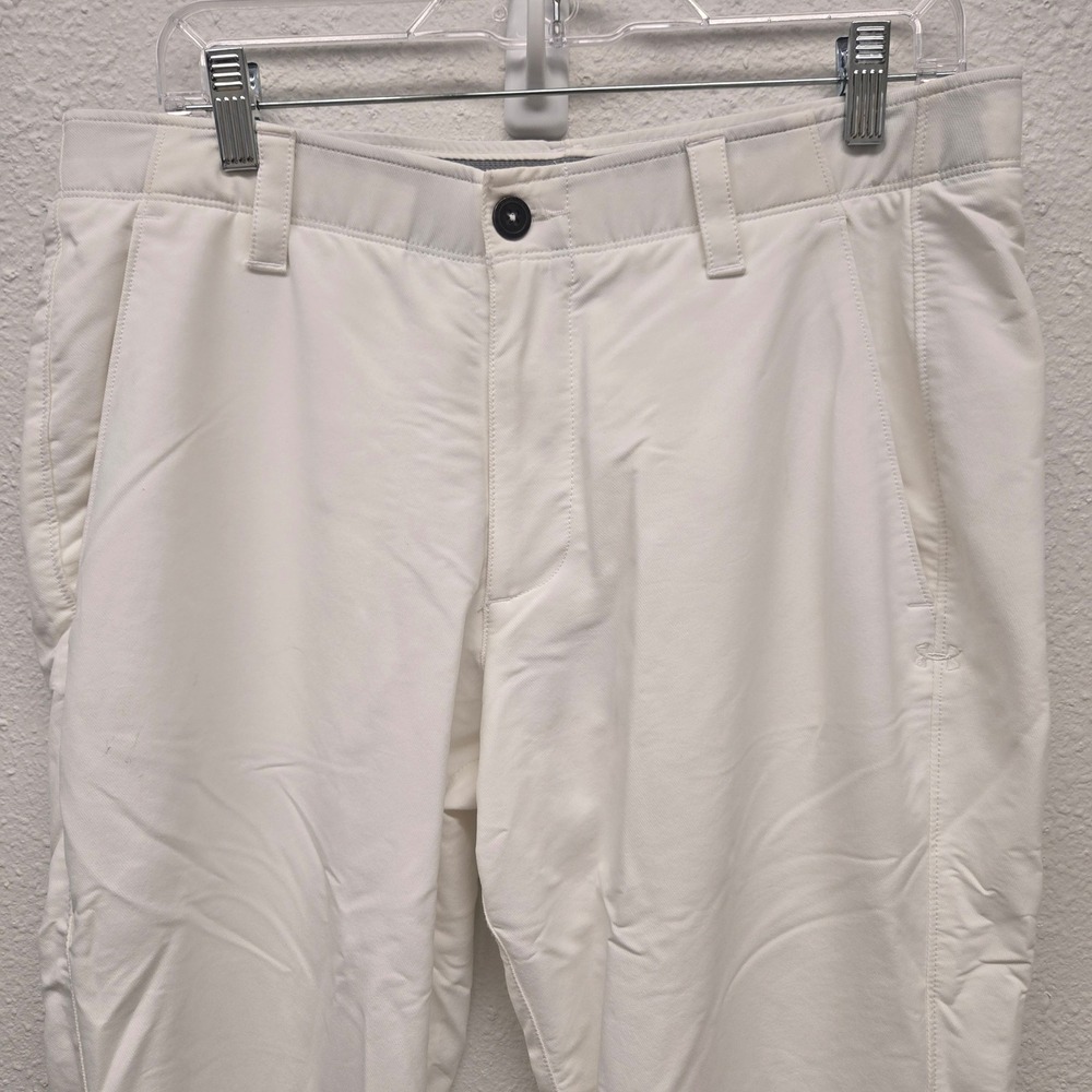 Under Armour White Golf Pants Mens 34/36 Loose Fit Performance Trousers Athletic - Picture 2 of 14
